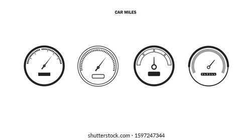 Display with the scale and arrow Icon for speedometer