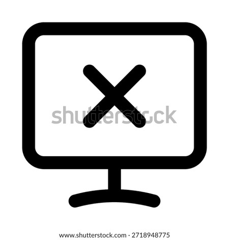 Display Screen Off Modern Line Icon. Professional minimal vector symbol representing inactive monitor sleep mode power saving and digital device shutdown.
