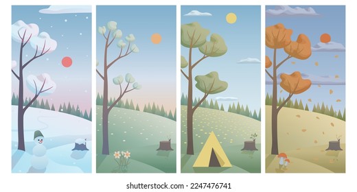 Display season wallpapers set. Web pages backgrounds