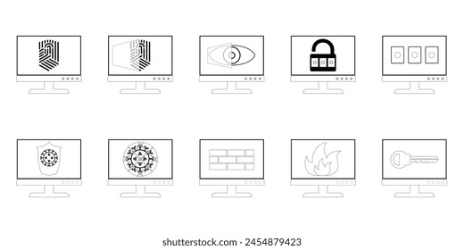 Display. Security. Safety. Computer. Illustration