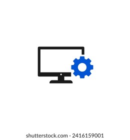 Display setting icon or monitor setting icon vector isolated. Best Display setting icon vector for mobile apps, websites, security design element and more.