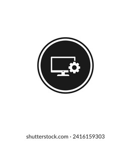 Display setting symbol or Monitor setting sign vector isolated. Best Display setting icon vector for mobile apps, websites, security design element and more.