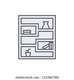 Display Shelf Modern Simple Outline Vector Icon