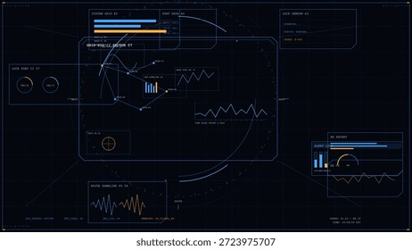 Die Anzeige zeigt Diagramme und Diagramme, die die Systemleistung und die Datenmetriken widerspiegeln. Verschiedene Farben heben verschiedene Prozesse und Statistiken in einem digitalen Format hervor, das für die Analyse verwendet wird.