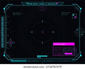 La pantalla muestra un informe de Estado del sistema con coordenadas y alertas. Indica una situación crítica con acceso no autorizado detectado en un lugar secreto.
