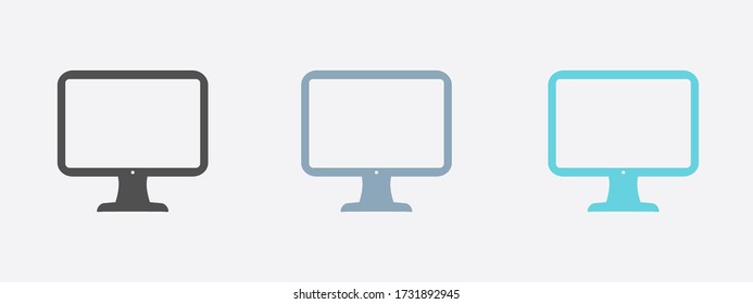 С icono de signo de la pantalla del ordenador. Diseño plano. Símbolo de signo del monitor.