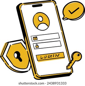 Zeigen Sie die hochsichere Anmeldung des Smartphones in Zeichnungen und Punktfarben an