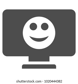 Display Smile vector pictograph. Style is flat graphic gray symbol.