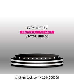 Display stand 3D illustration vector for cosmetic or fashion product.