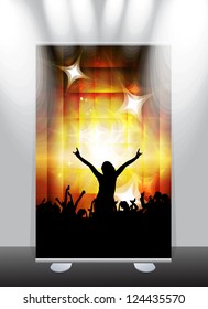 A display with stand banner template design. Vector illustration