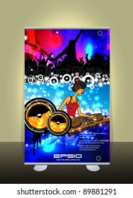 A display with stand banner template design. Vector illustration