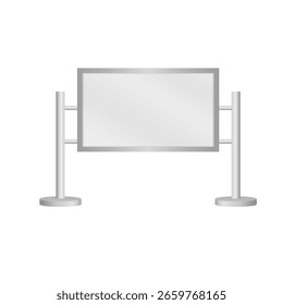 Display stand with blank billboard template isolated street signage for advertising panel city exterior light communication illustration urban media marketing big board exhibition.

