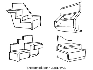 Display stand set art vector for design idea, decoration, illustration