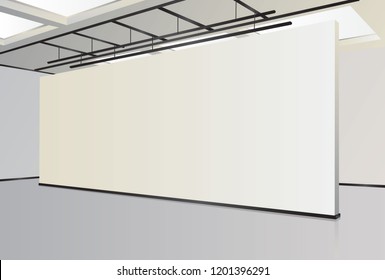 display standing in an empty exhibition hall. vector 3d. Mock up.