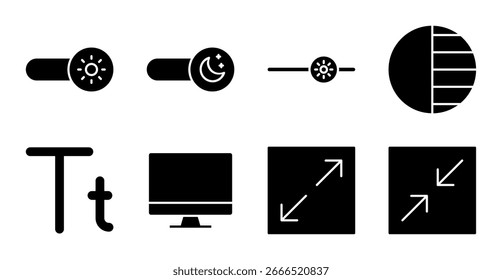 Display and Themes Icon Set for UI