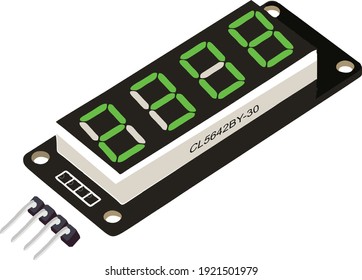 Display Tube GREEN (clock, double dots)