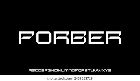 display unique and futuristic alphabet font vector set