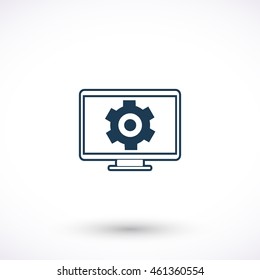 Display vector icon. Graphic symbol for web design, logo. Isolated sign on a white background.