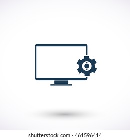 Display vector icon. Graphic symbol for web design, logo. Isolated sign on a white background.