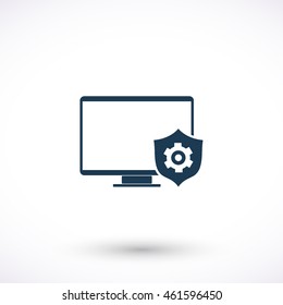 Display vector icon. Graphic symbol for web design, logo. Isolated sign on a white background.