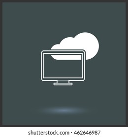 Display vector icon. Graphic symbol for web design, logo. Isolated sign on a gray background.