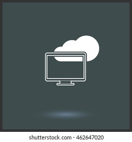 Display vector icon. Graphic symbol for web design, logo. Isolated sign on a gray background.