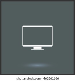 Display vector icon. Graphic symbol for web design, logo. Isolated sign on a gray background.