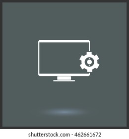 Display vector icon. Graphic symbol for web design, logo. Isolated sign on a gray background.