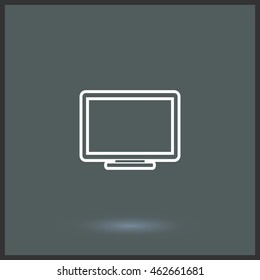 Display vector icon. Graphic symbol for web design, logo. Isolated sign on a gray background.