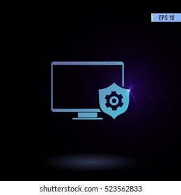 Display vector icon. Graphic symbol for web design, logo. Isolated sign on a white background.