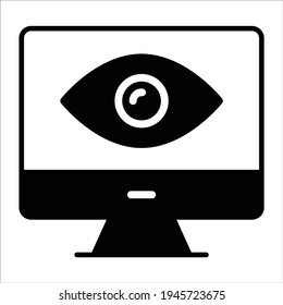 display vision black filled icon modern illustration