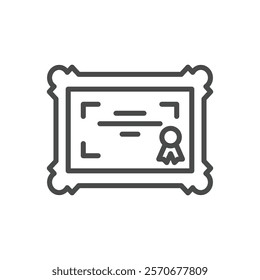 displayed certificate line icon vector design good for web or mobile app