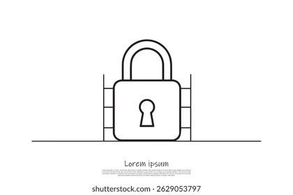 Displaying a clean, simple outline of a padlock with a keyhole, rendered in minimalist style on a white background. Ideal for security or lock icons.