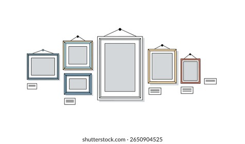 Displaying framed art pieces on a gallery wall creates an elegant visual statement