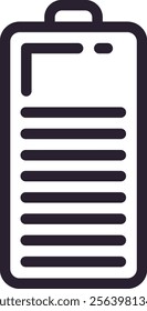 Displaying a full battery charge indicator with all bars completely filled, representing maximum power level and readiness for immediate use in portable electronic devices