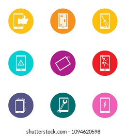 Displaying icons set. Flat set of 9 displaying vector icons for web isolated on white background