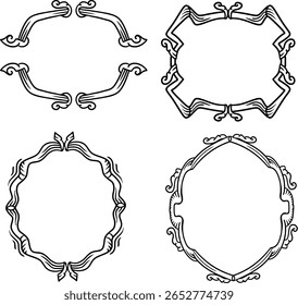displaying ornaments of different decorative frame objects or decorative frames	