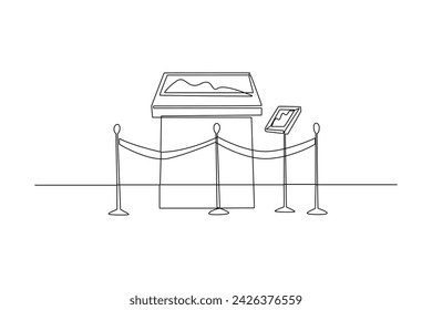 Displays of ancient property in a museum. International museum day, historical museum concept, Vector museum background.