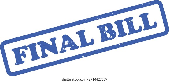 Exibe um carimbo azul da FATURA FINAL em um estilo sujo em um plano de fundo branco, ótimo para ilustrar prazos finais de negócios e status do documento.