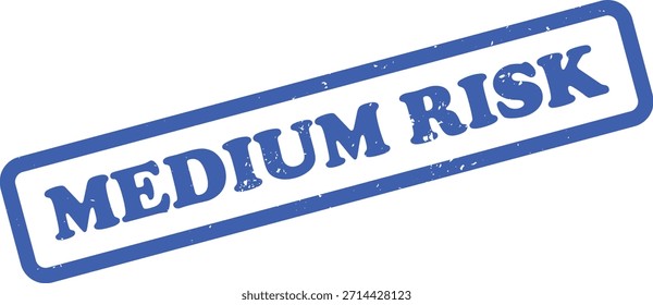 Muestra un sello azul con la frase Riesgo Mediano, con un fondo blanco limpio, lo que lo hace ideal para transmitir información crucial con claridad.