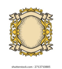 displays an illustration ornament design with empty space for adding text, images or logos