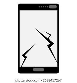 displays a phone with a cracked screen.