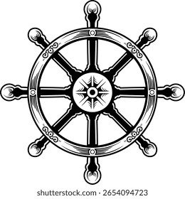 displays the ship's steering design