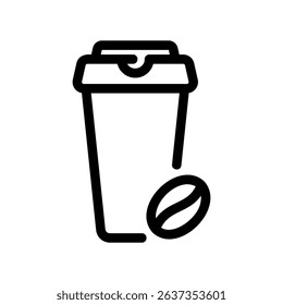 Disposable Beverage Container with Coffee Bean Icon for To Go Drinks