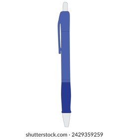 A disposable blue ballpoint pen