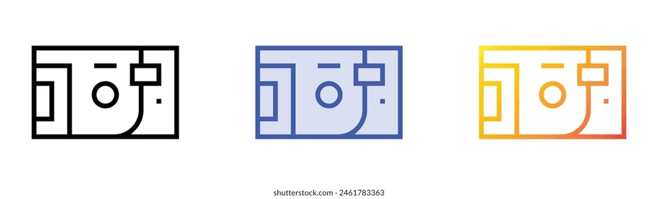 disposable camera icon. Linear, Blue Fill and Gradient Style Design Isolated On White Background