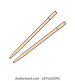 Disposable chopsticks isolated vector illustration