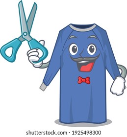 diseño de personajes de dibujos animados de ropa desechable como un peluquero talentoso