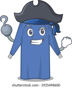 diseño de dibujos animados de ropa desechable en un personaje pirata con una mano gancho