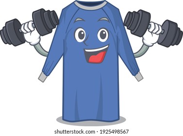 ropa desechable diseño de mascota se siente feliz levantando las campanas durante el ejercicio